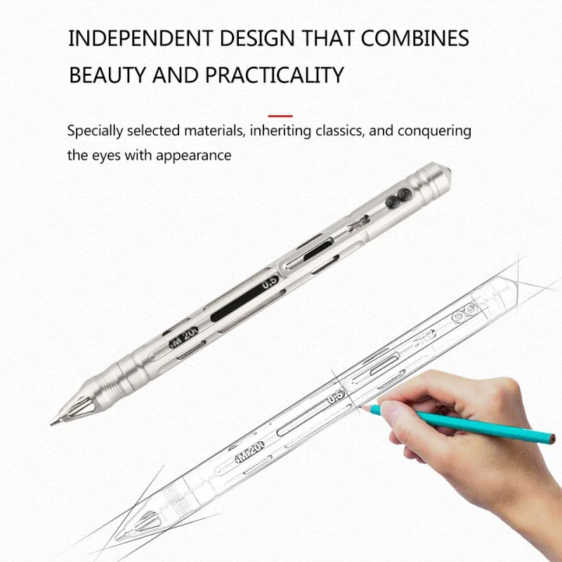 Imagem -03 - Multifuncional Gel Ink Pen com Caixa Caneta Tática de Titânio Window Breaker Lápis de Escrita Presente do Dia dos Namorados Luxo em 1