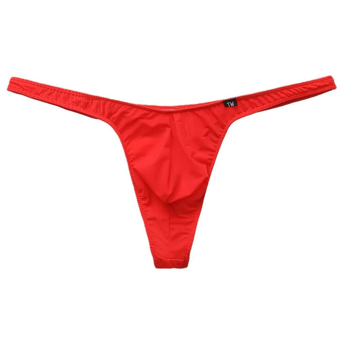

Men's Ice Silk Thong Low-rise High Elastic Large Pouch Breathable T-back Underwear Panties