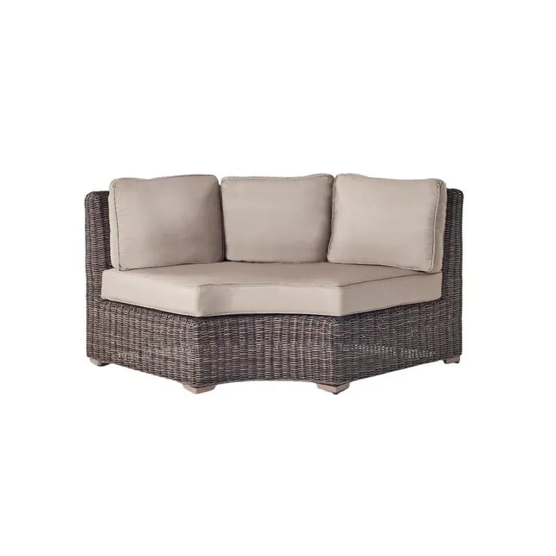 Custom Scandinavian Style Rattan Fabric Upholstered Unique Cafe Restaurant Apartment Hotel Lounge Long Seat Sofa