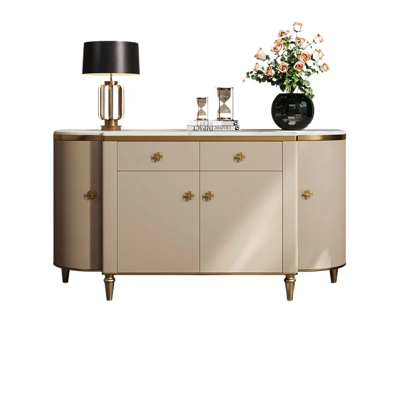 LMM light luxury dining side cabinet modern natural marble luxury stone entrance shoe cabinet