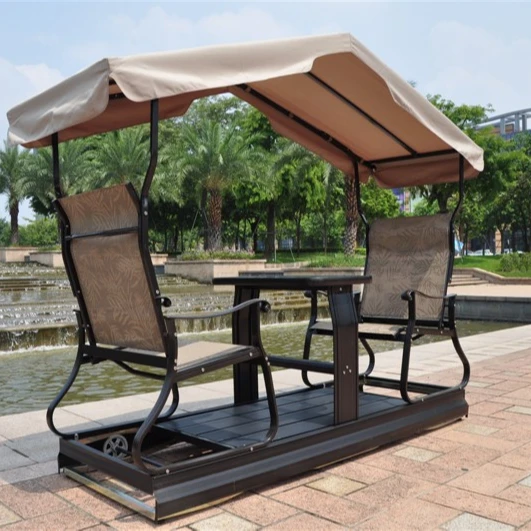 Modern 2-Seater Aluminium Rattan Steel Frame Laying Function Garden Swing Chair New Design Hanging Chair Indoor Outdoor Patio