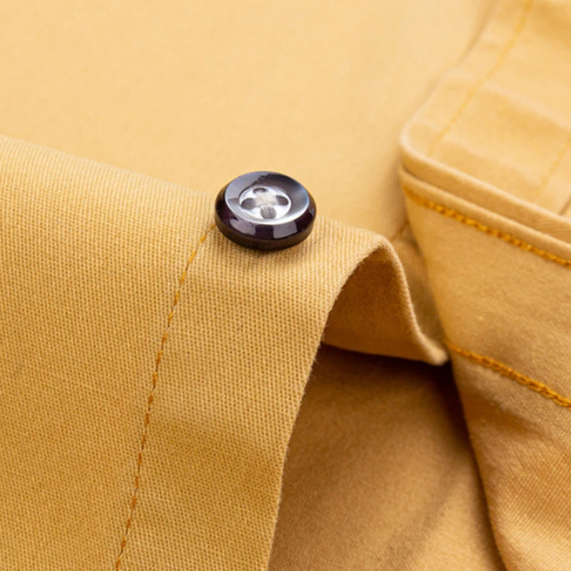 7XL 100% Cotton Men's Shirts Long Sleeves Solid Color Soft Regular Fit Men Shirt Long Sleeve Pocket Social  Male Clothes S-7XL