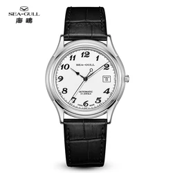 Seagull 39mm Super Thin Watch Men's Automatic Mechanical Watch 9mm Thickness Retro Sapphire 316L Stainless Steel 3Bar 1076 New