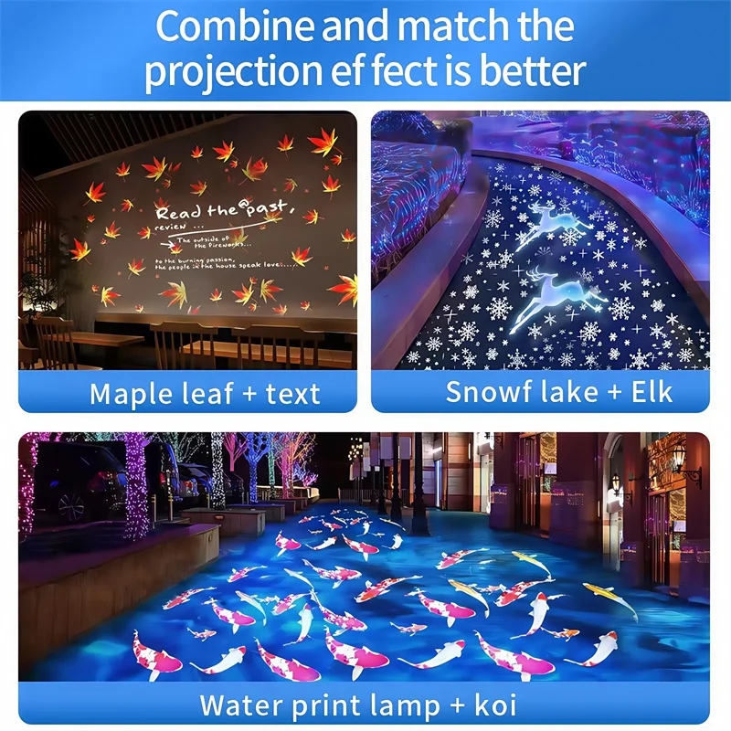 أضواء جهاز عرض ديناميكي لوتس كوي الأسماك الأرض الأضواء الإبداعية نمط في الهواء الطلق ضوء جو الإضاءة الأرض شعار LED 25 واط