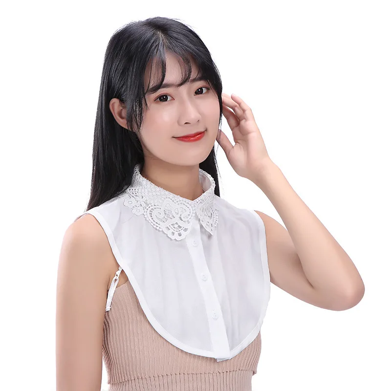

Женский шифоновый кружевной искусственный воротник в корейском стиле, осенне-зимний свитер с украшением на шею, новинка 2025 года, милый повседневный свитер