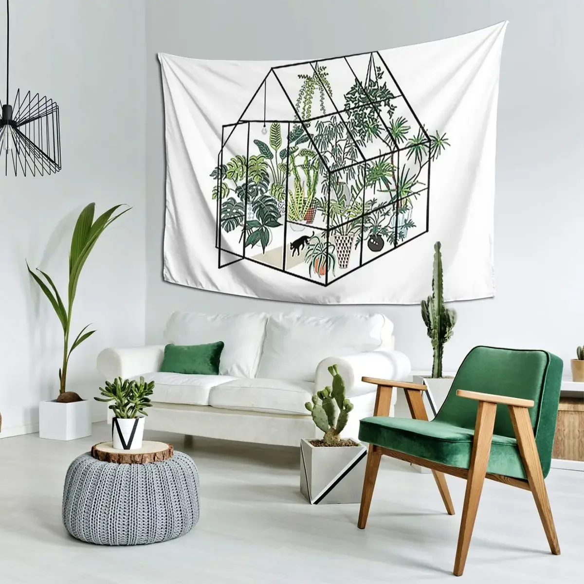 Greenhouse With Plan Tapestry Art Wall Hanging Aesthetic Home Decoration Tapestries for Living Room Bedroom Dorm Room