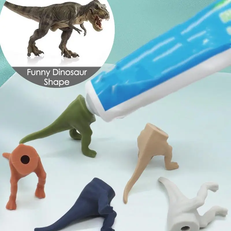 Funny Toothpaste Cap Pooping Dinosaur Toothpaste Topper For Family Kids And Adults Creative Toothpaste Tube Dispenser Head Cap