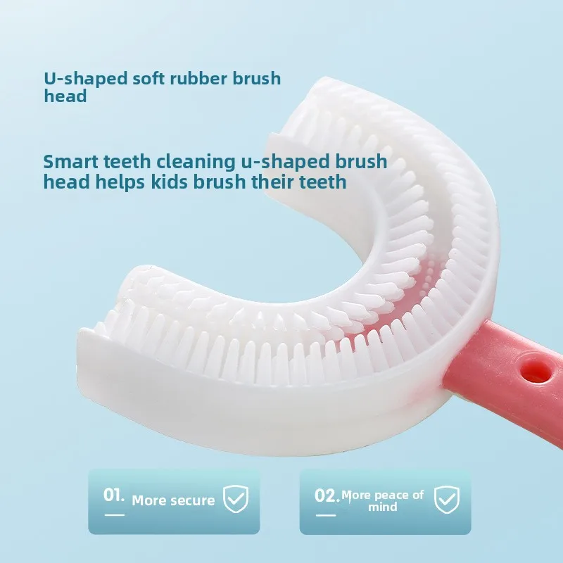 الأطفال U-شكل فرشاة الأسنان 360 درجة تنظيف الفم الاطفال فرشاة أسنان لينة مليون نانو الخشن سيليكون الطفل فنجر عضاضة