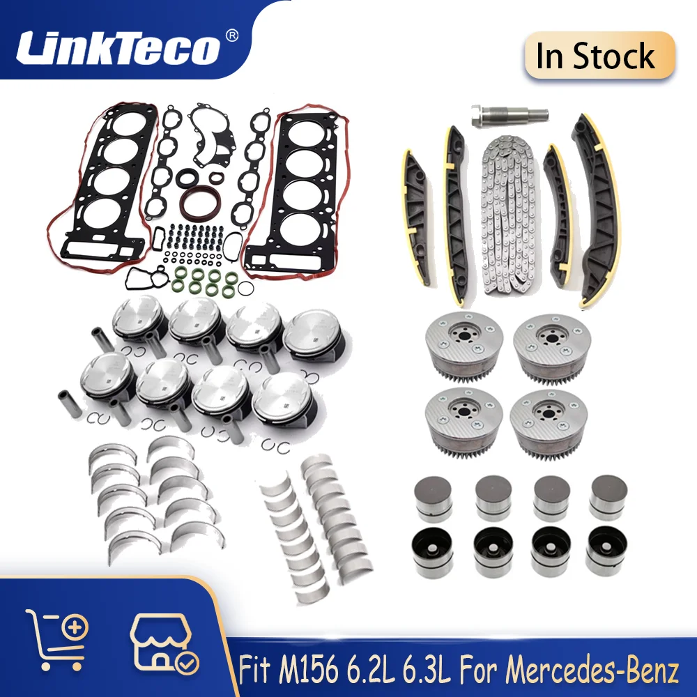 

Gasket Set Tappet Timing Kit Pistons Bearing Set Fit M156 6.2L 6.3L For 03-17 Mercedes Benz C-Class E-Class S63 E63 R63 C63