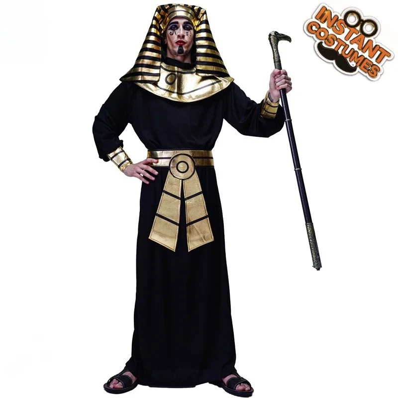 Męski strój faraona na Halloween, kostium króla, ubranie sceniczne, cosplay, tradycyjny chiński strój etniczny na występy sceniczne.