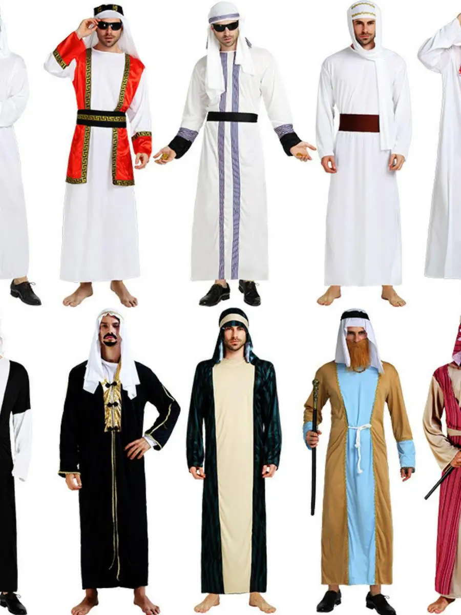 أزياء الهالوين العربية S Dubai رداء طويل سريع الأبعاد للرجال أزياء المسرح الوطني التقليدي للنساء...
