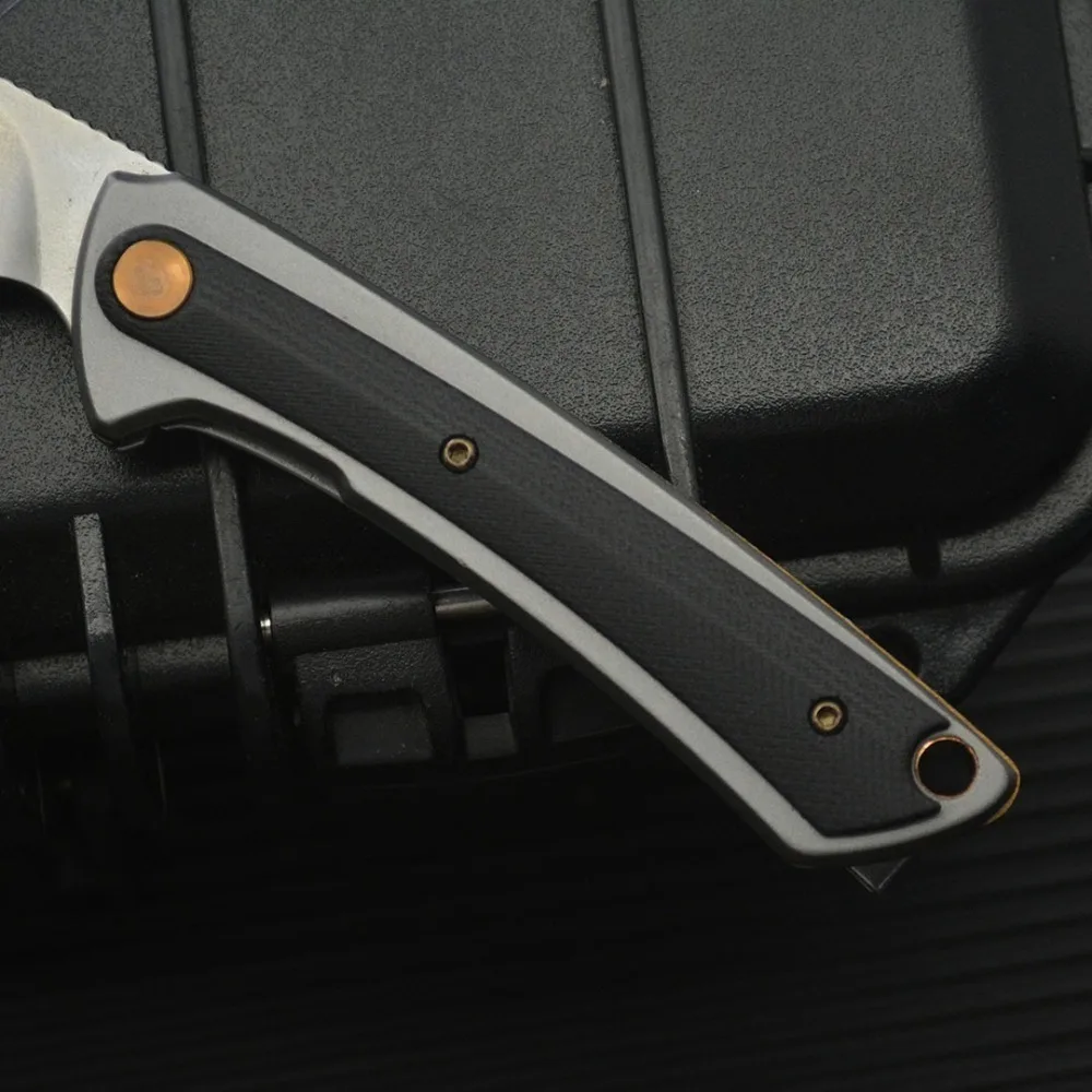 2025 صلابة عالية التخييم سكين جيب D2 شفرة الألومنيوم مع G10 مقبض في الهواء الطلق التكتيكية الدفاع عن النفس السكاكين سكاكين الصيد