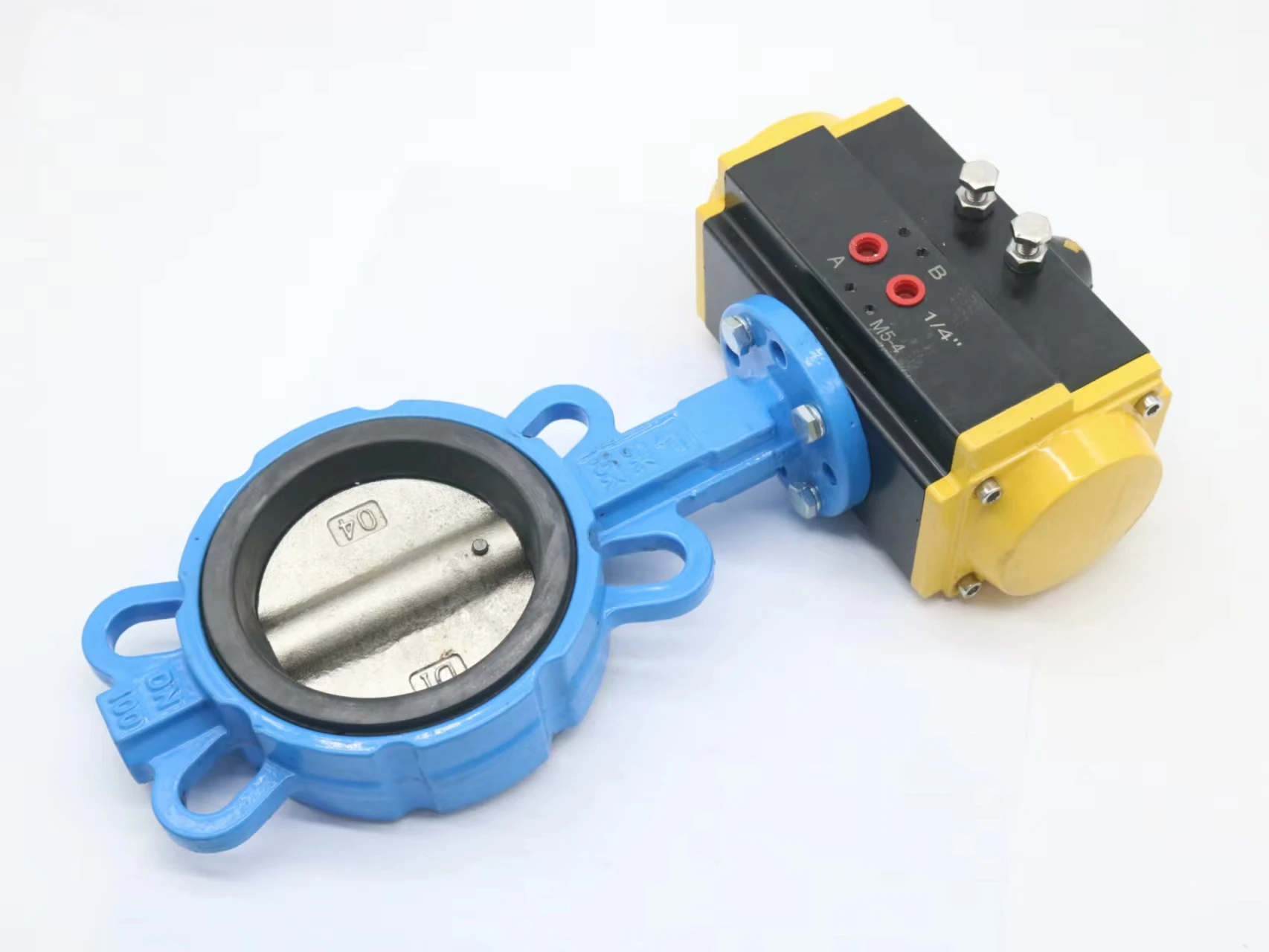 DN80 3 بوصة PN16 EPDM المطاط مقعد رقاقة نوع الحديد الزهر مزدوجة التمثيل هوائي المحرك فراشة صمام لمجفف الامتزاز