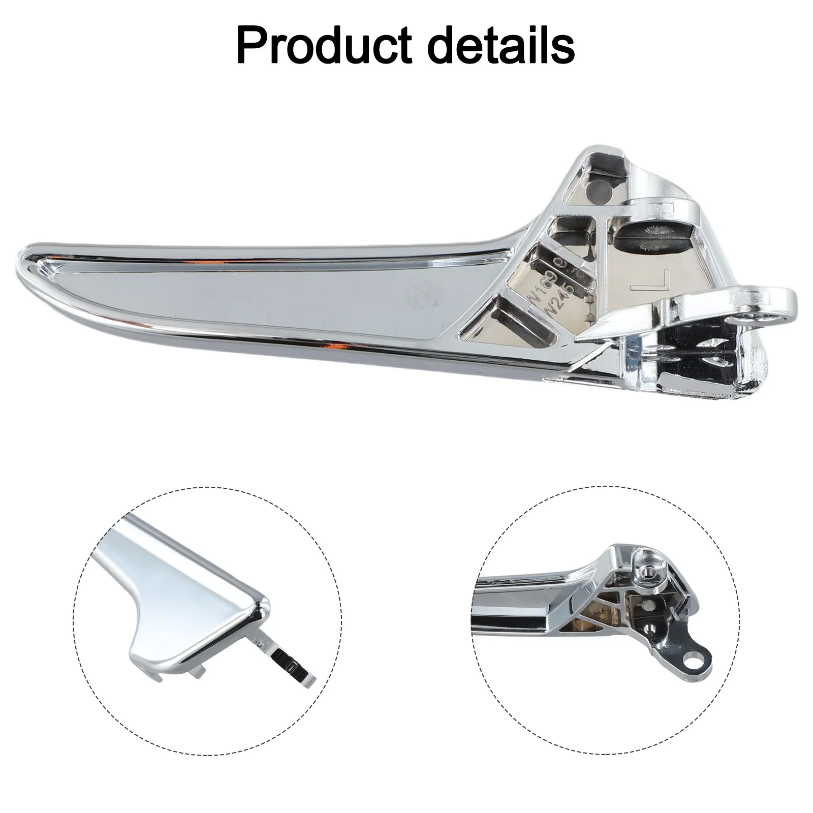 Replacement Handle Chrome Door Handle Vehicle Replacement Part Hassle-Free Installation As Shown In The Figure