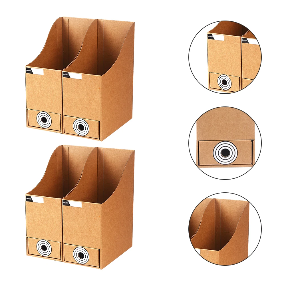 

2pcs Boxes Lids Desk Drawer Exam Organizer Folder Magazine Holder Desktop Office Holder Paper Document Rack Storage Shelf For