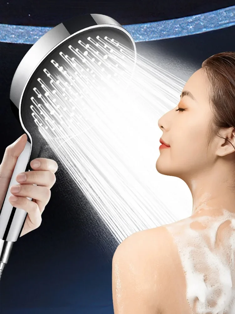15CM Big Panel High Pressure Large Flow Shower Head Black 3 Modes Water Saving Spray Nozzle Rainfall Shower Bathroom Accessories