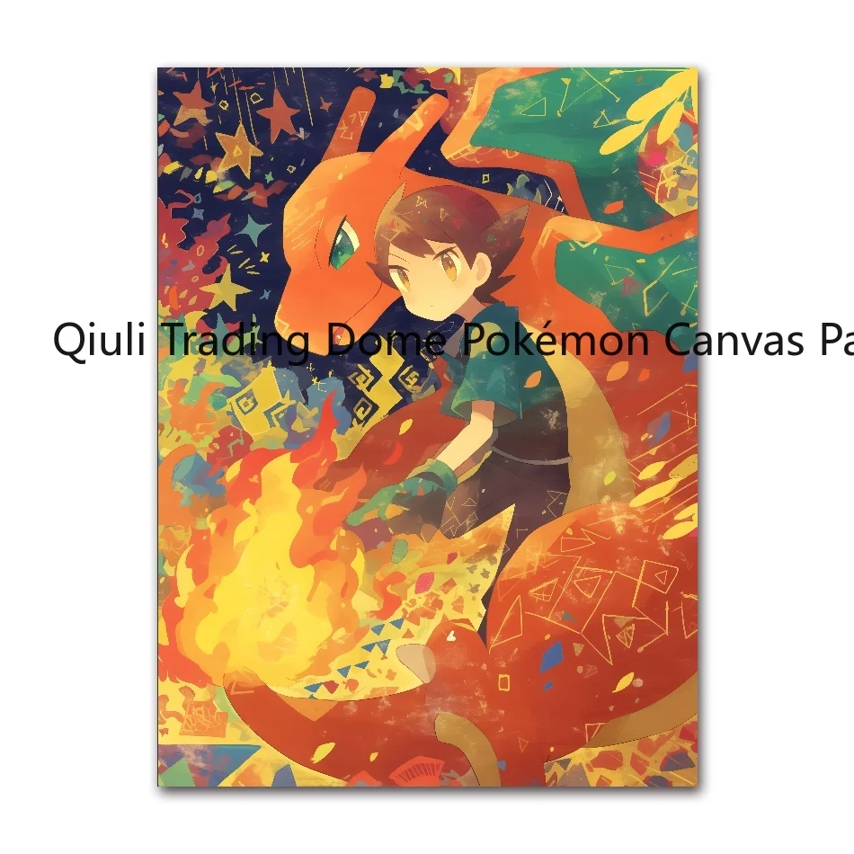 Anime periphere Pokemon Poster Dekor Pikachu Charizard Transformation machen Fotos Wand kunst Leinwand Malerei moderne Raum dekor Bild