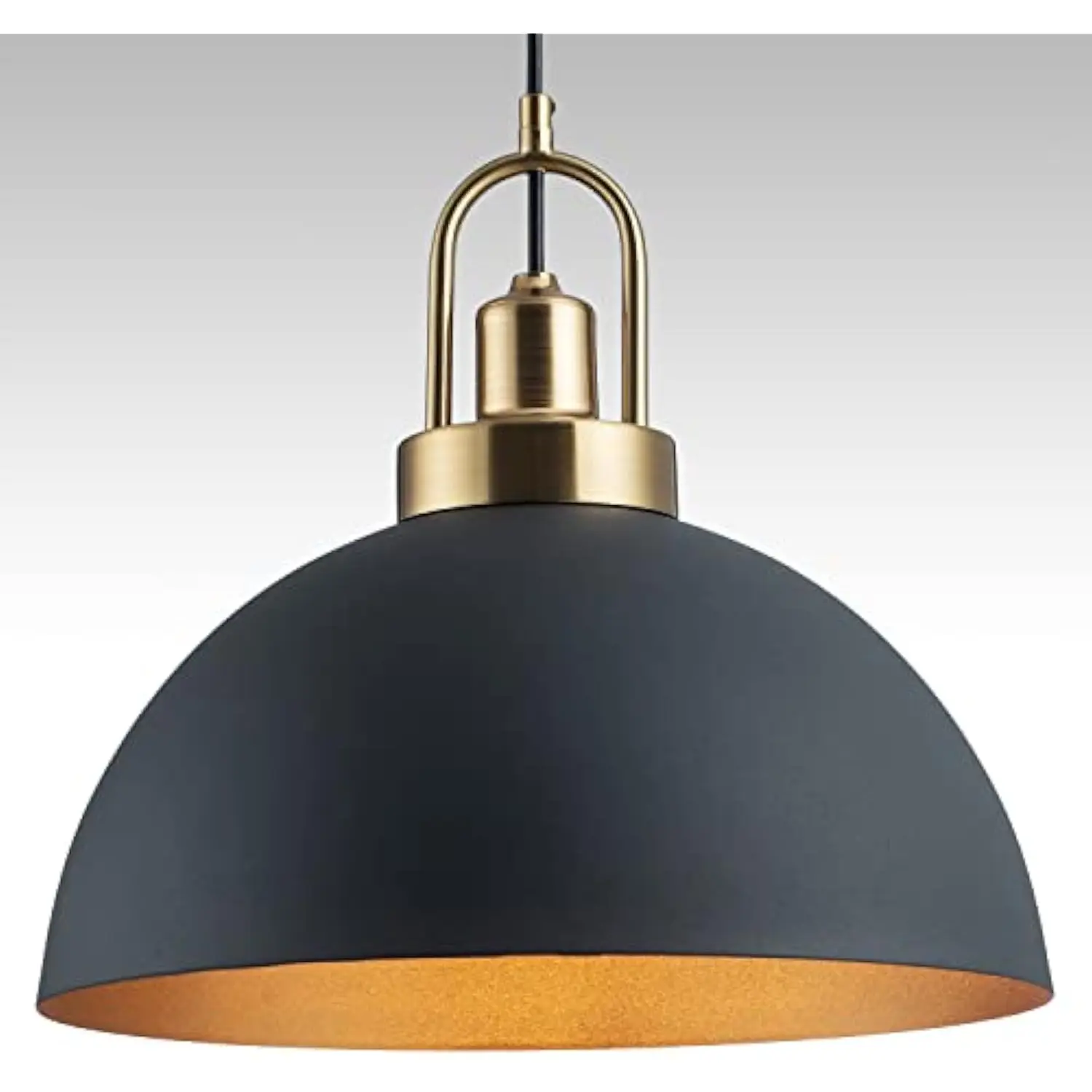 

Vintage Pendant Light 13.58 Industrial Pendant Light Dome Black and Gold line Length 78.74 for Kitchen Island, Dining Room, Bed
