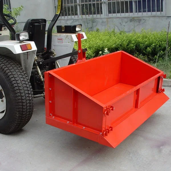 Agricultural three-point tractor transport box and tipping bucket transport box