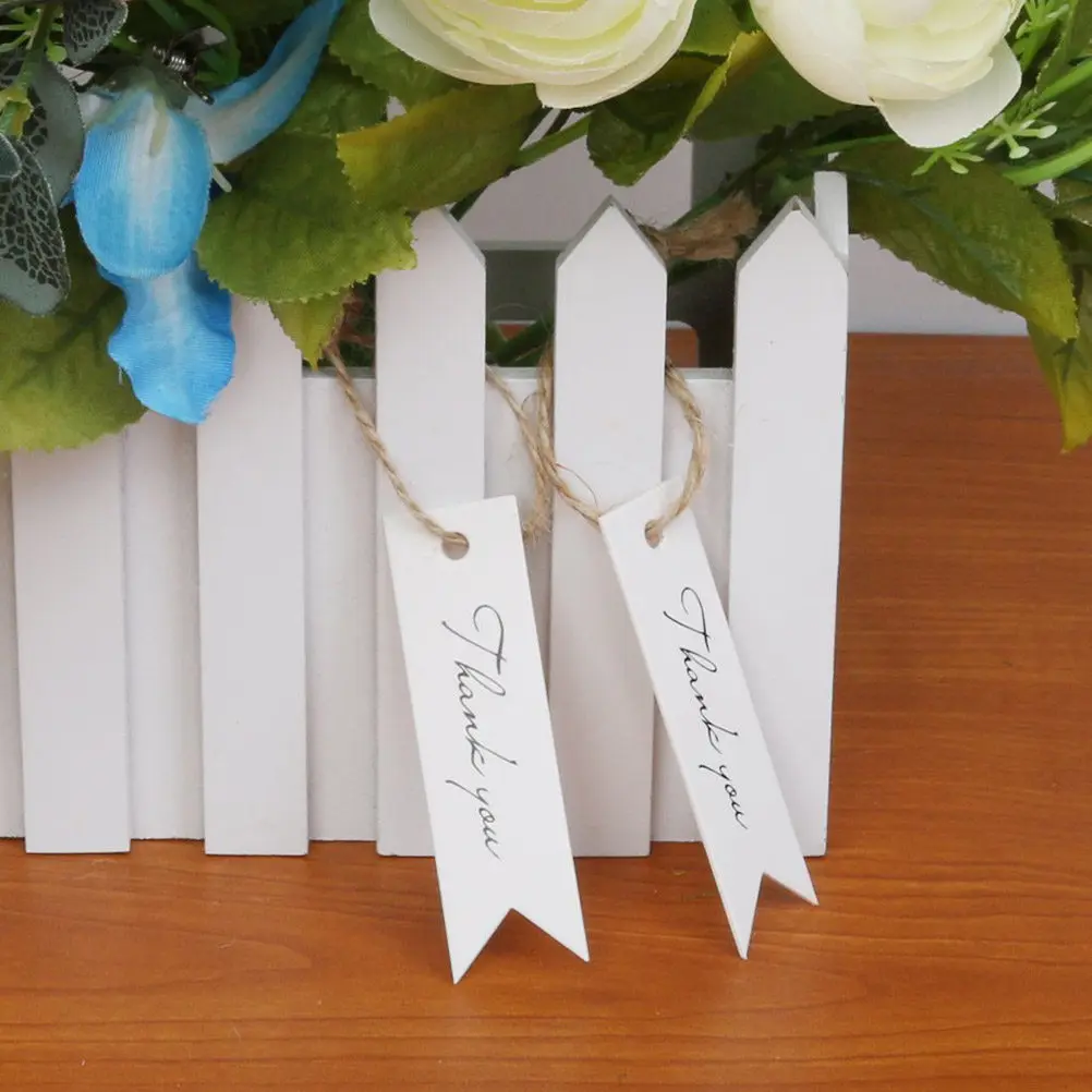 

100Pcs Fish Tail Kraft Paper Tag Wedding Favor Label with Thank You Letter Gift Tags for Bridal Party Decorations