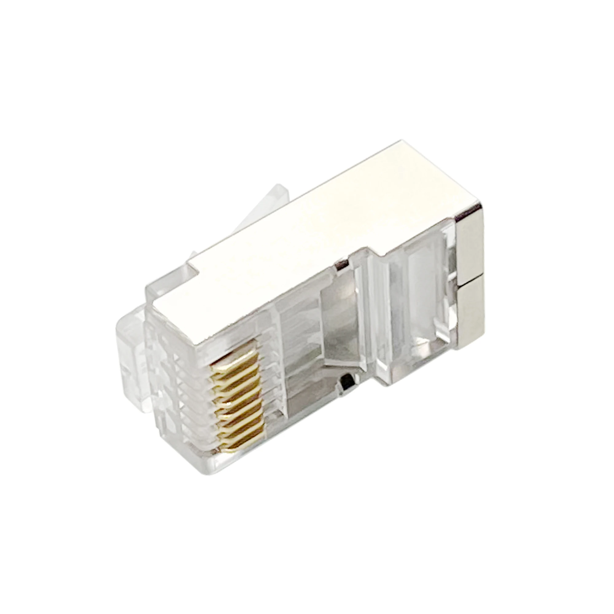 COMNEN 1-200pcs RJ45 Connectors Cat5E/6 Pass Through Modular Plug Crimp Cable Plug 1.0/1.1mm Hole End Gold-Plated 8P8C Crimp