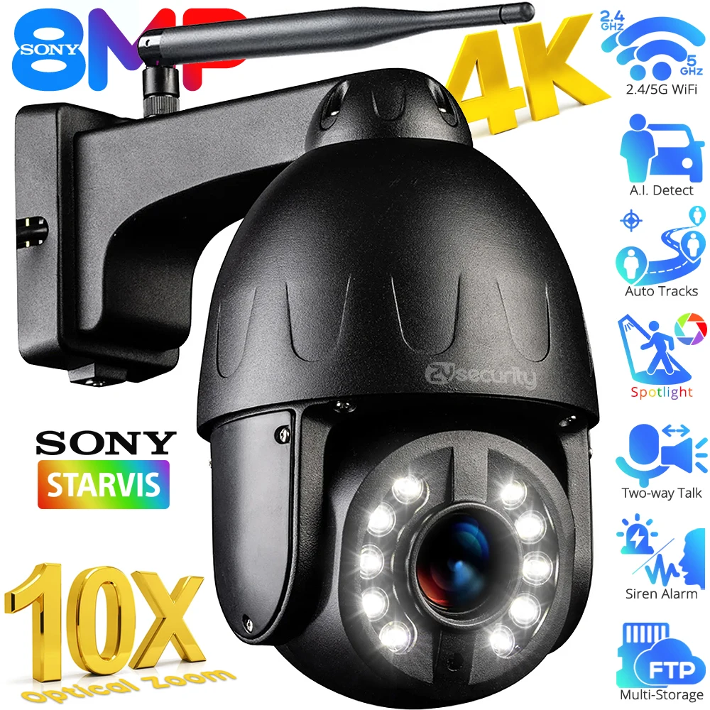 camera ip dome de velocidade ao ar livre 5x 10x zoom optico rastreamento humanoide wifi camera ptz 5mp cor noite cctv vigilancia veio 4k 8mp 01