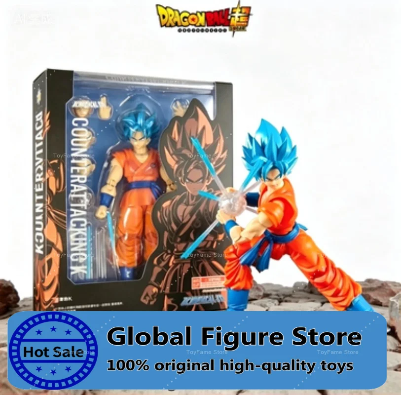 In Stock Demon Fusion Counterattack K Weiss Set Goku Blue Hair SHF Dragon Ball Action Figure Collection Gift