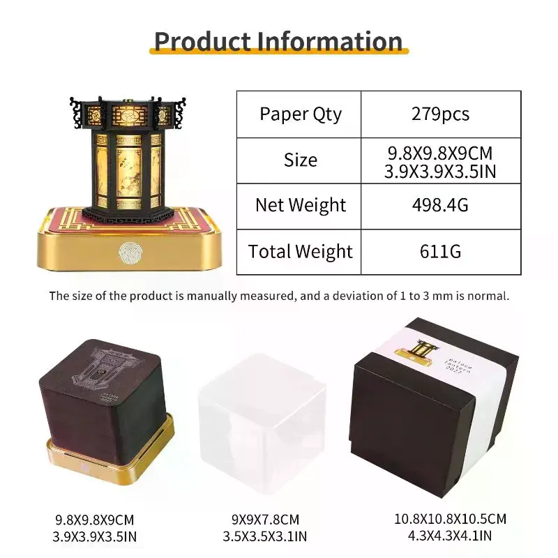 Time Piece Calendar 2027 Desk Calendar with LED Light 3D Tear-away Calendar Paper Carving Art Memo Pad Notepad Gift for Christma