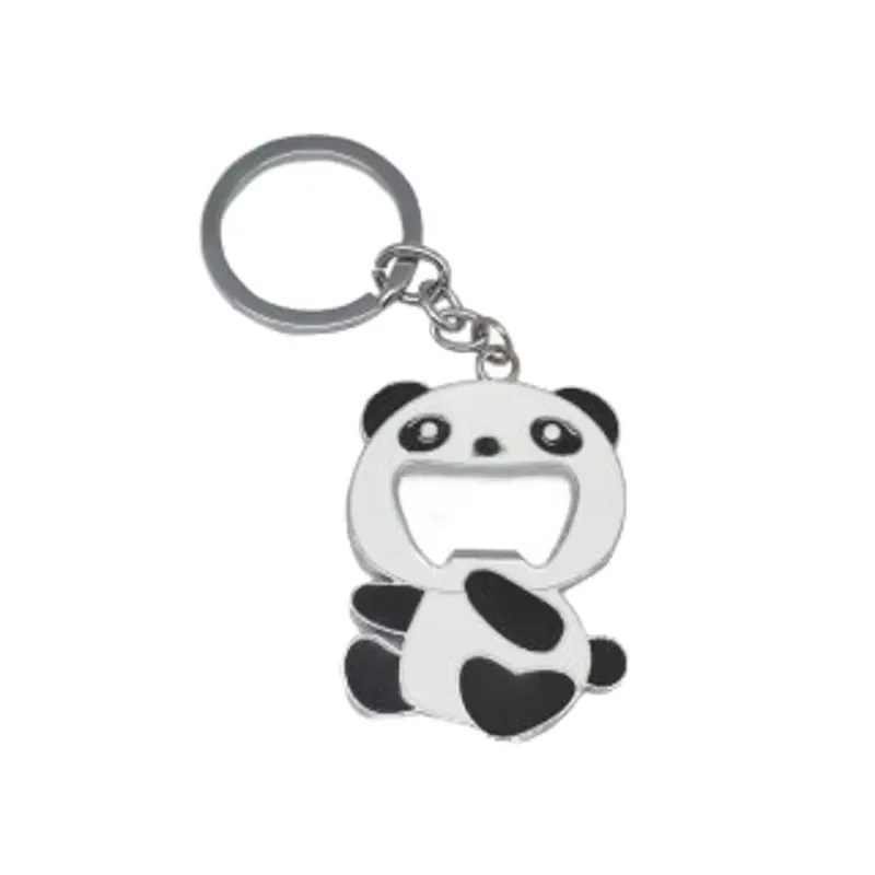 for Creative Cute Cartoon Panda Metal Bottle Opener Keychain Hot Selling