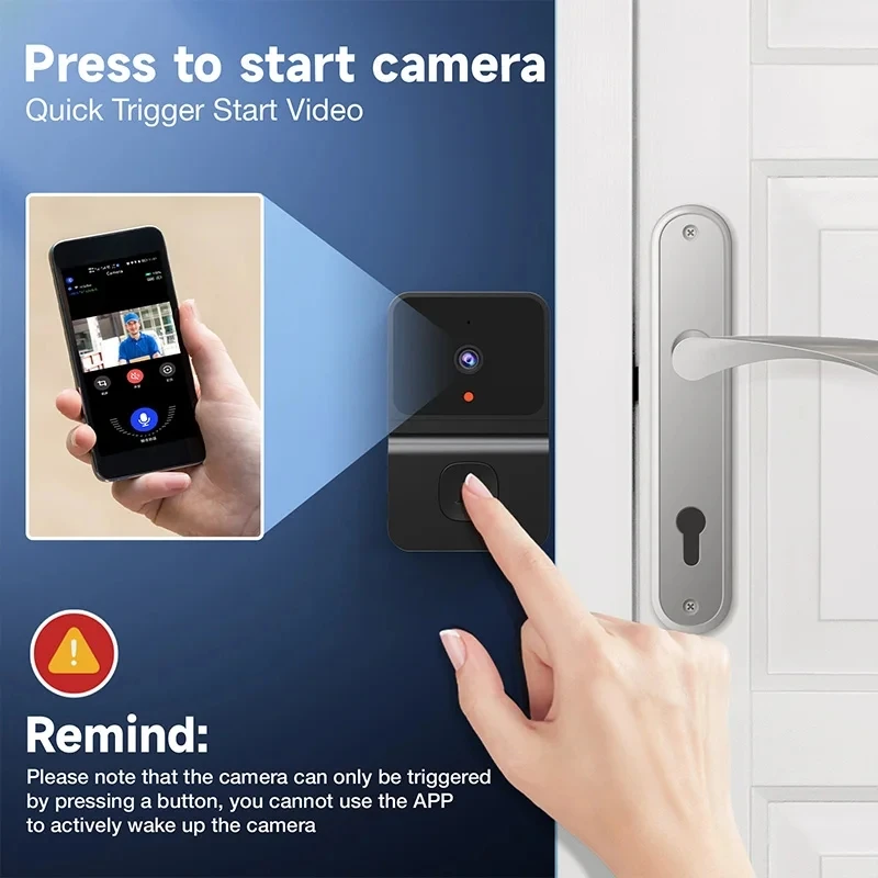 WiFi Wireless Outdoor Doorbell with HD Camera Security Door Bell Night Vision Video Intercom Voice Change Home Monitoring