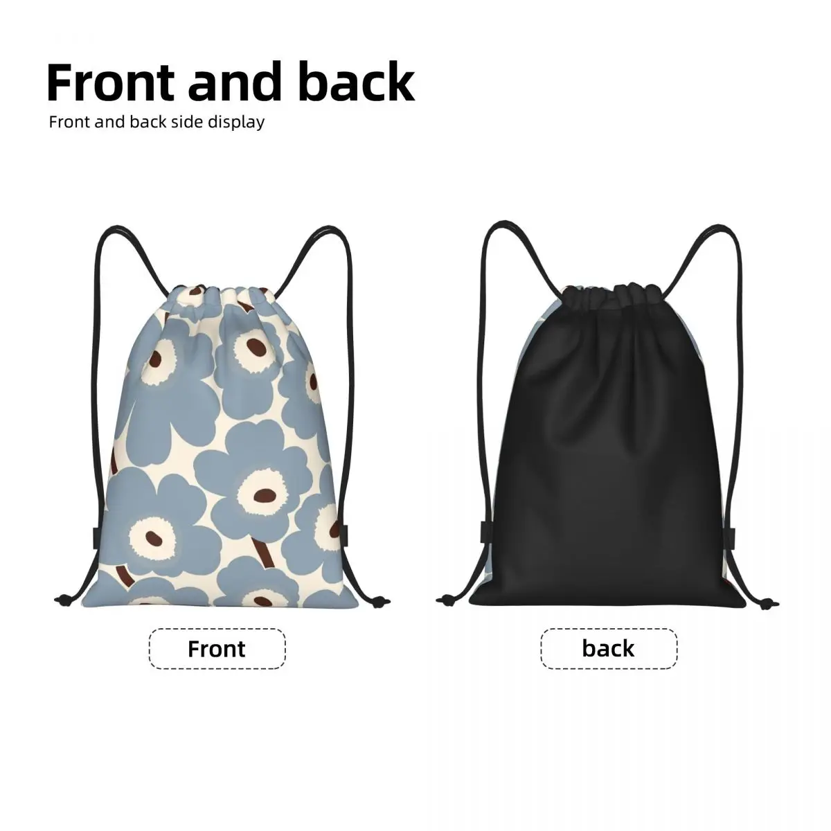 Custom Little Poppy Print Drawstring Bag Women Men Foldable Gym Sports Sackpack Fashion Modern Style Training Backpacks