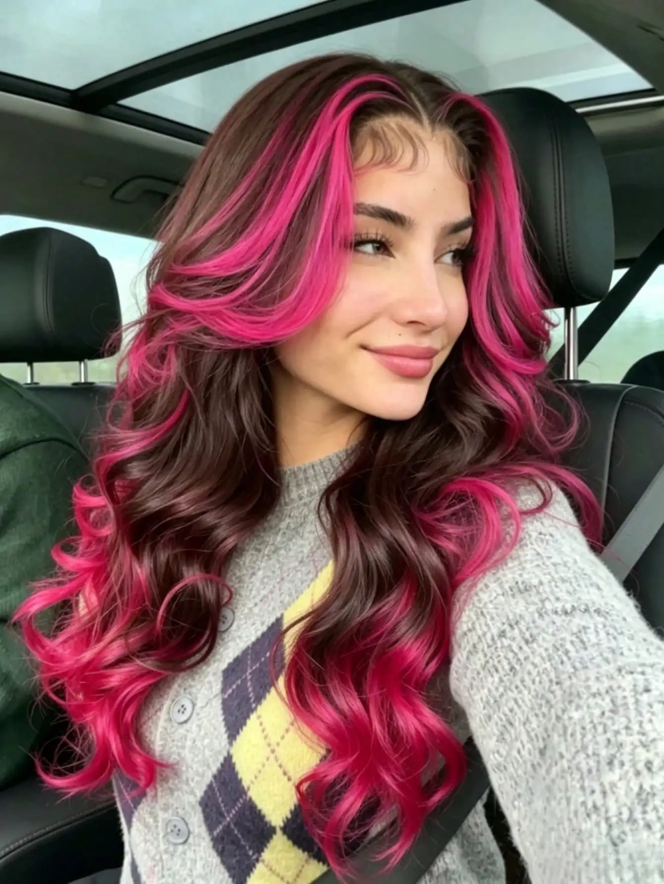 Ombre Hot Pink Body Wave Lace Front Wigs Human Hair Natural Looking 200 Density Water Wave Glueless Wigs Human Hair Pre Plucked with Baby Hair Brazilian 13x4 HD Transparent Lace Frontal Wigs for Women Free Parting
