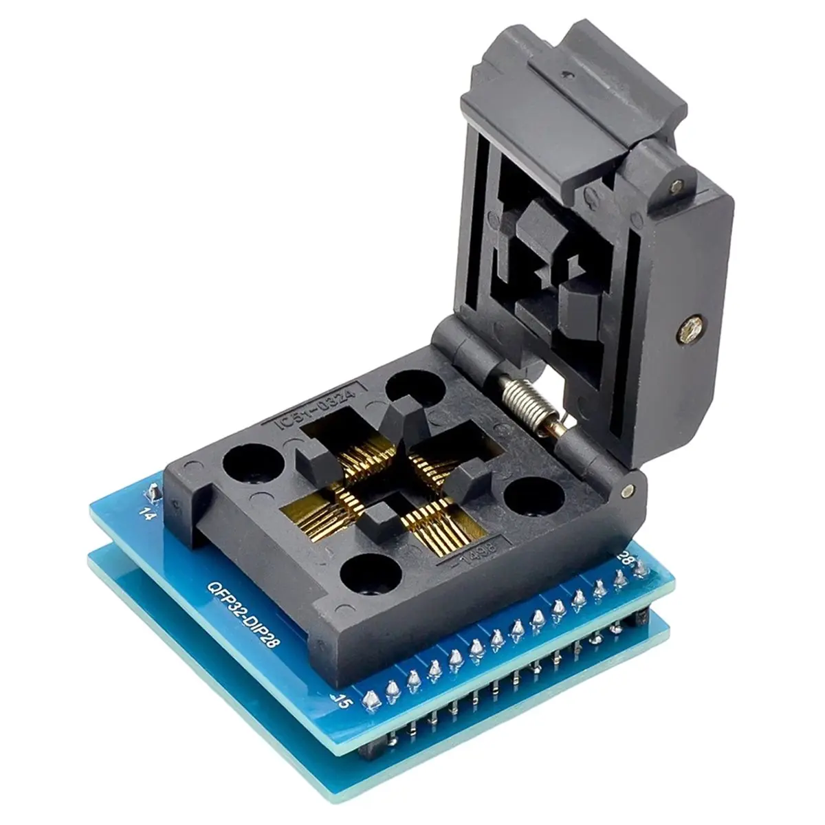 A49T TQFP32 to DIP28 TQFP44 to DIP40 IC Programmer Adapter Chip Test Socket Burning Seat Integrated Circuits TQFP32 to DIP28