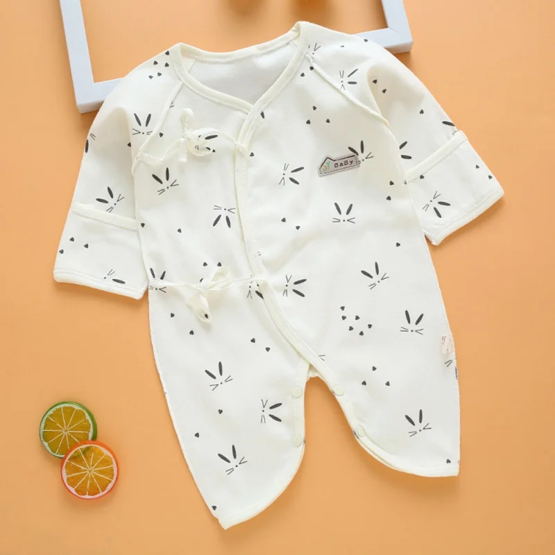 Spring Autumn Newborn Baby Romper Long Sleeves Cotton Baby Pajamas Cartoon Printed Baby Girls Boys Clothes 0-3 Months