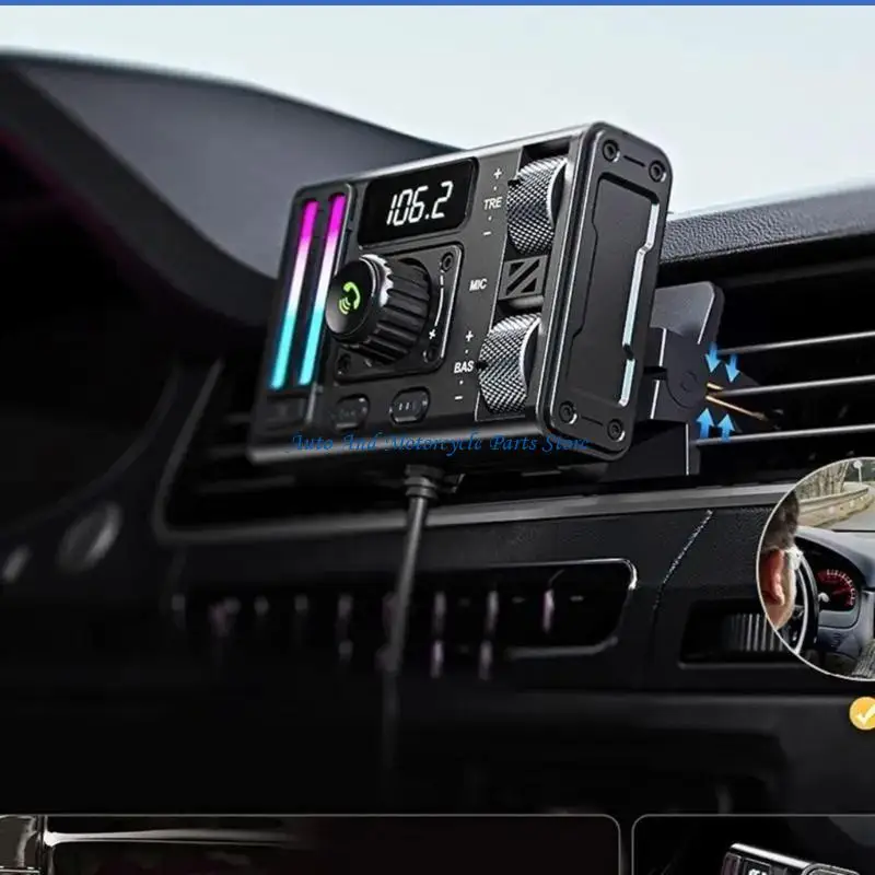 P9FD Bluetooth-compatible FM Transmitter for Car,PD20W + QC3.0 Radio Music Adapter Charging,Handsfree Call Adapter