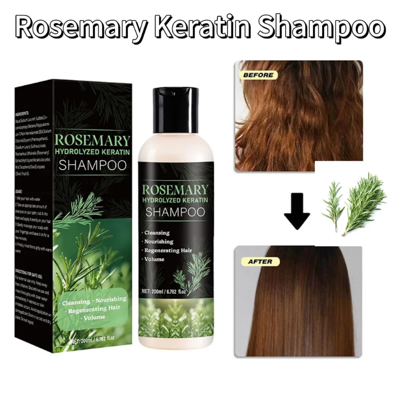 

Кератиновый шампунь с розмарином, 200 мл, травяной уход за волосами, глубоко очищает и питает волосы, укрепляет структуру волос, уход за поврежденными волосами