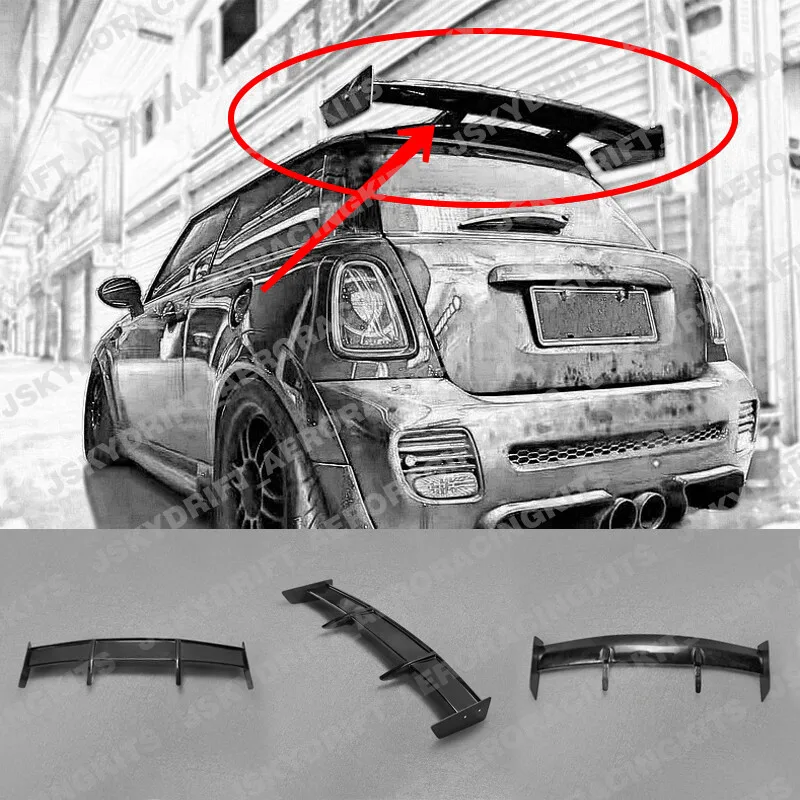 

For Mini Cooper S R56 Rear Trunk Window Roof Spoiler Wing Lip FRP Unpainted