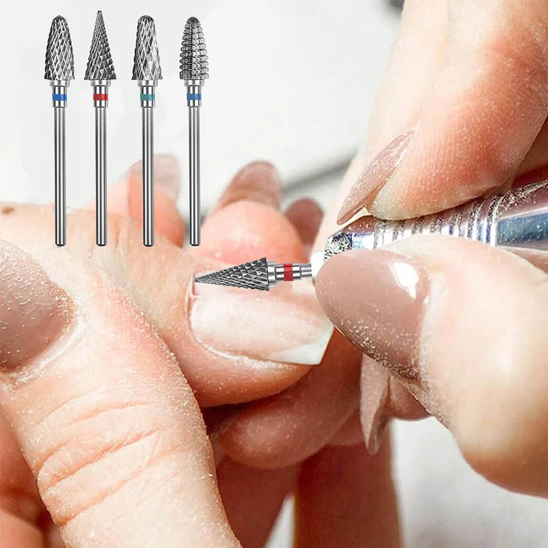 Brocas de acero de tungsteno para uñas, 1 piezas, taladro eléctrico, herramientas de manicura y pedicura, máquina pulidora de uñas, accesorios, equipo