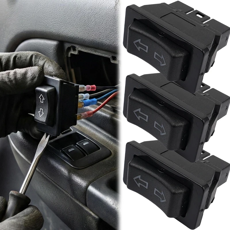 

DC 12V 20A Blue/Red Light Color and Wiring Harness Interior Trim General Motors Electric Window Switch Lift/Lower Switch 5-Pin