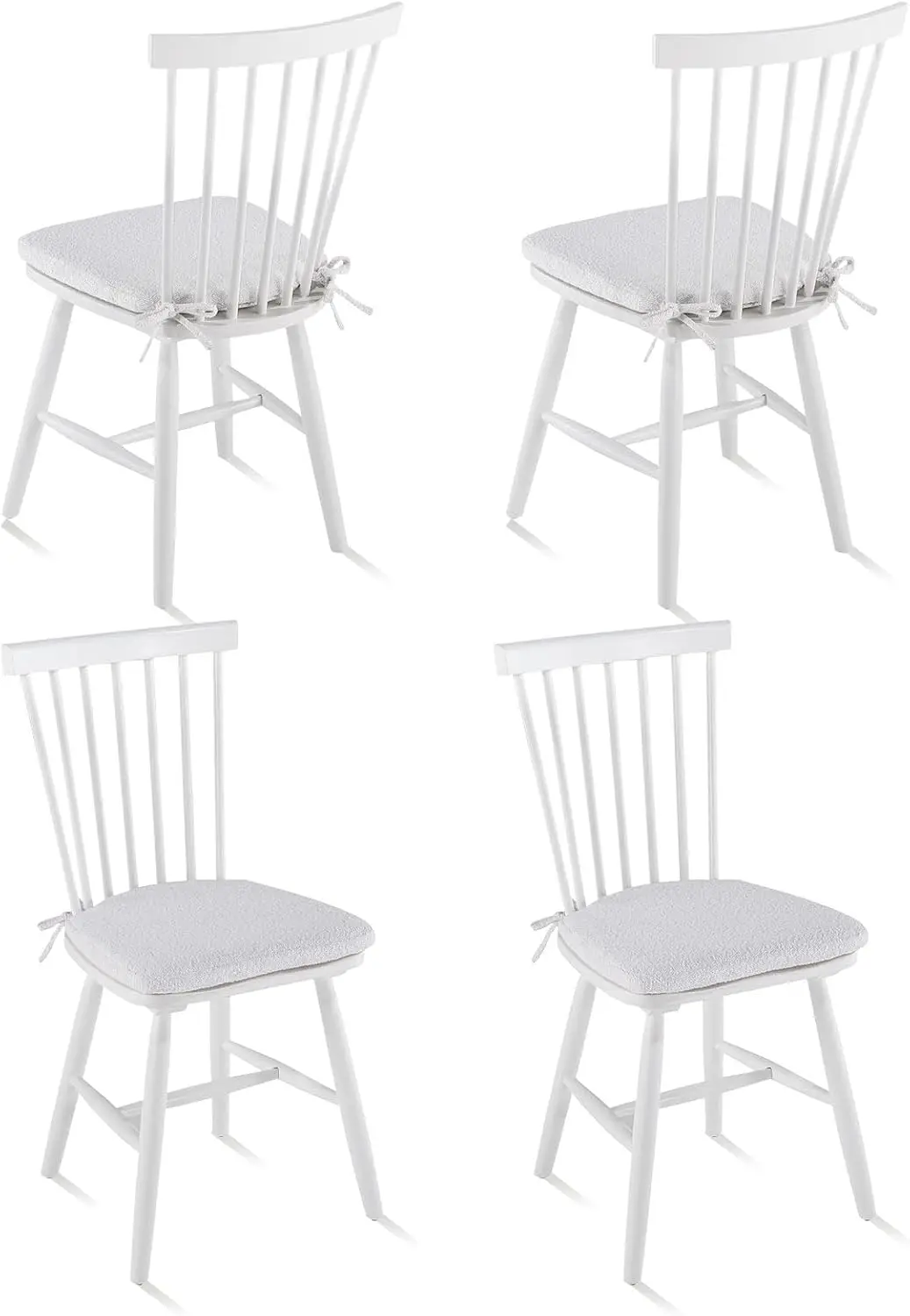 Lot de 2 chaises de salle à manger ether, chaises de cuisine en bois avec dossier à broche et coussins perfectifs, comptoir de ferme