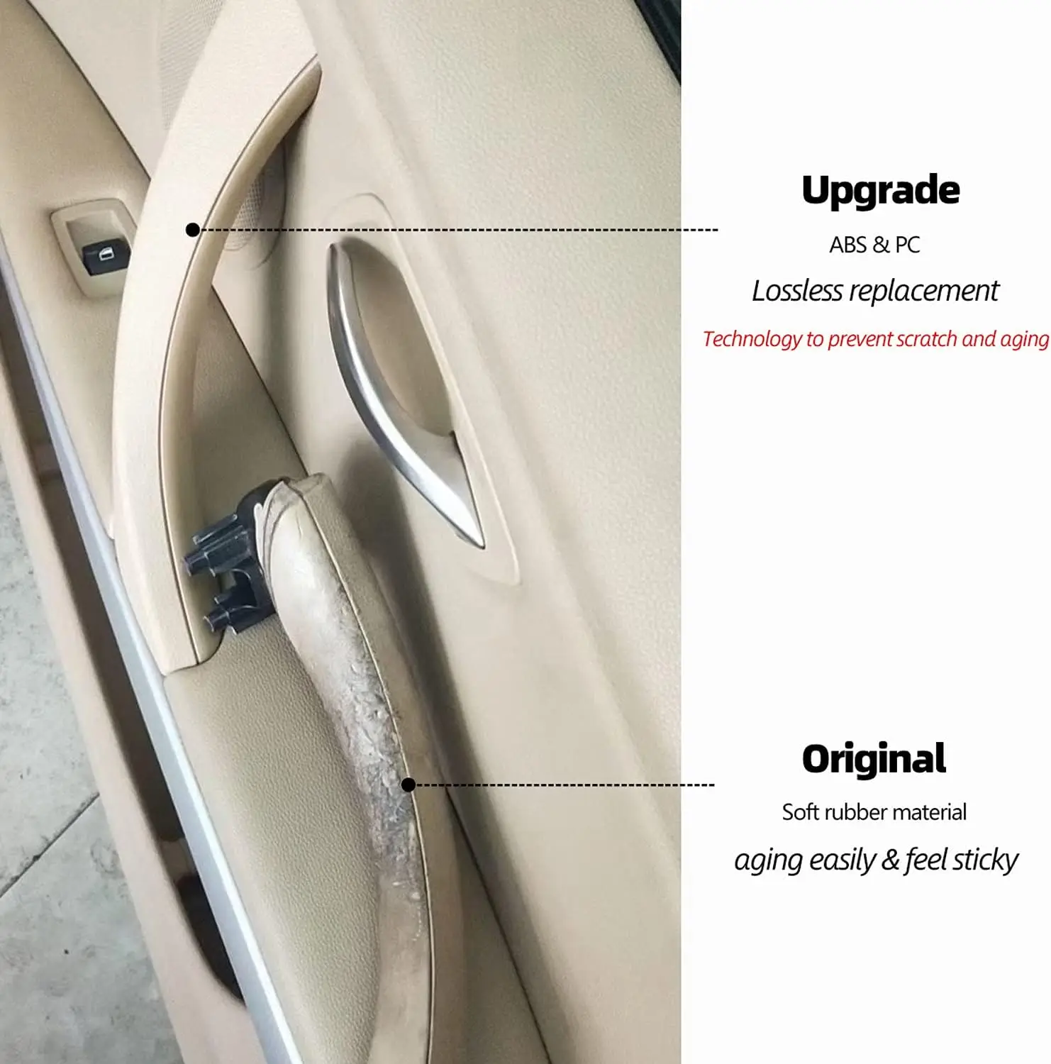 استبدال مقبض باب الراكب الداخلي الأيسر والأيمن ، سلسلة سحب BMW 3 ، E90 ، E91 ، E92 ، من من من من ، من ، من ، من ، من ، إلى ، #4