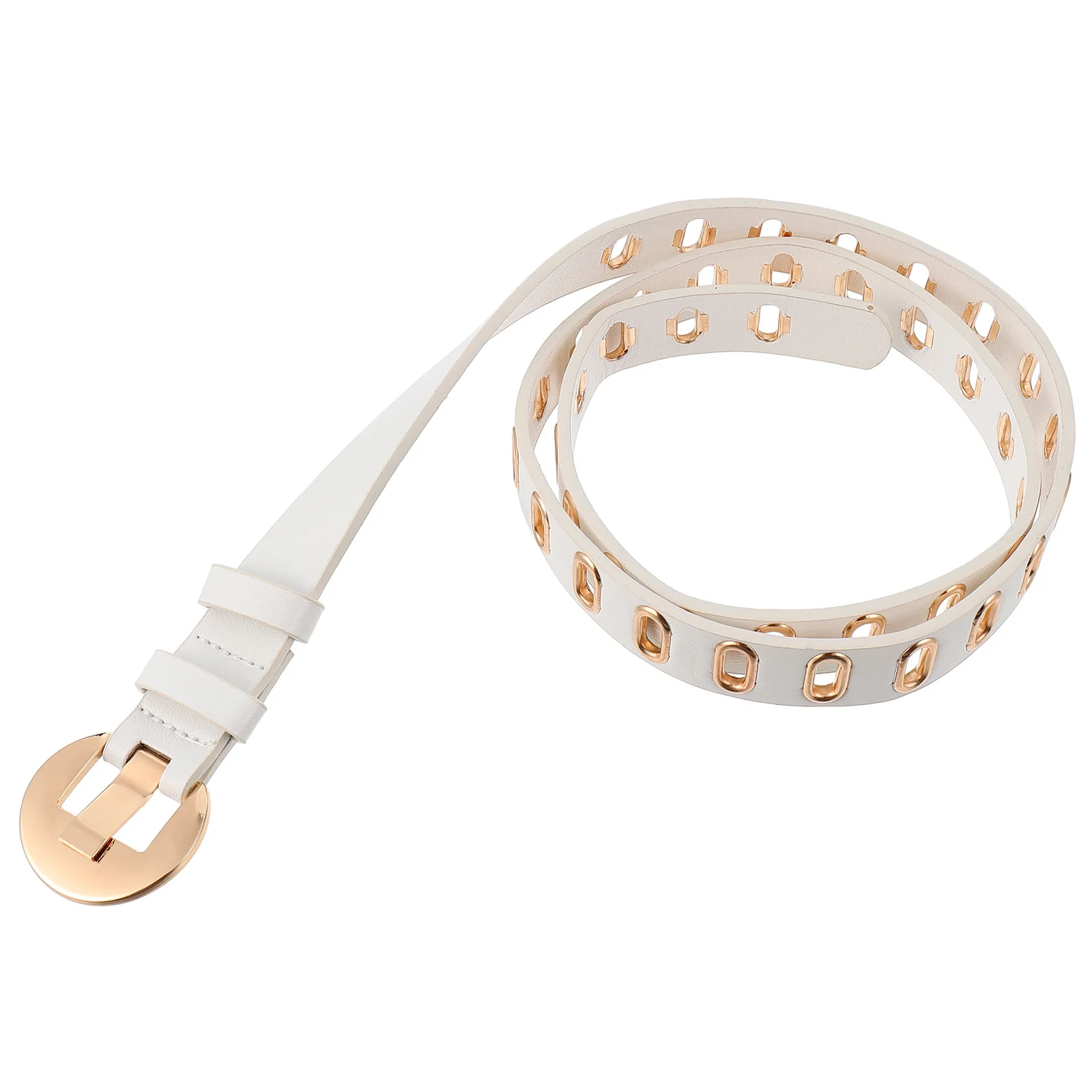 1 قطعة حزام الزخرفية النسائية المألوف سوراخ حزام أنيق حزام بولي يوريثان لفستان الجينز الزي التبعي #2