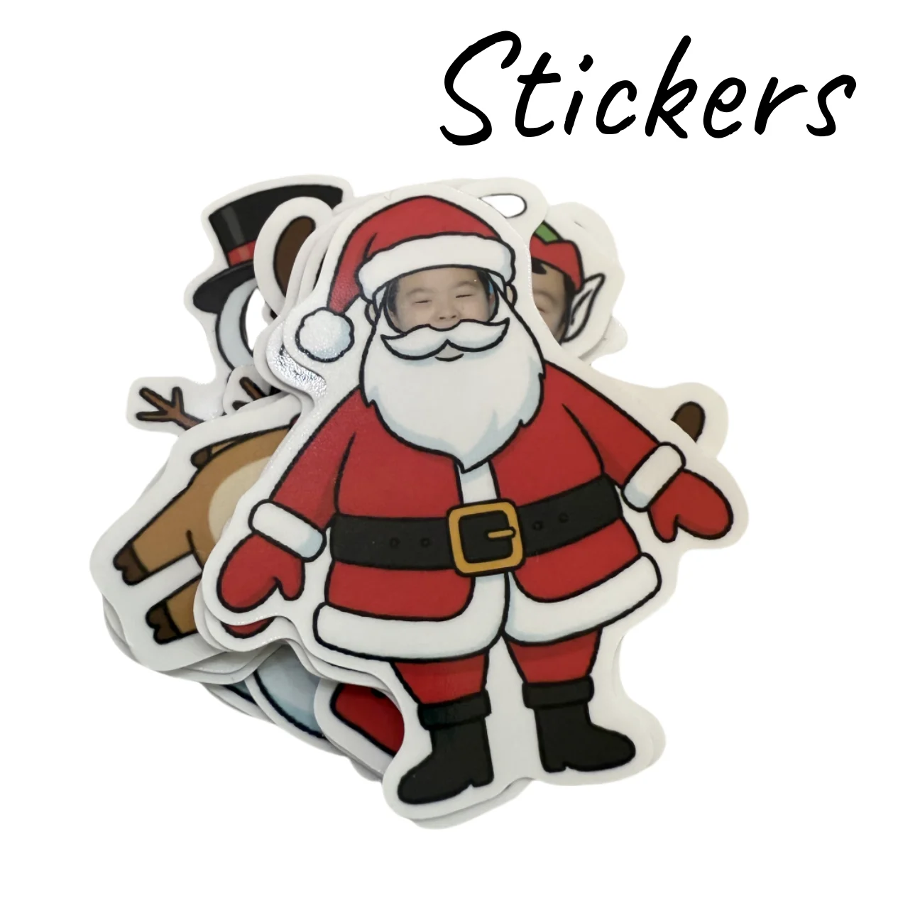 50 Stück Weihnachts-Aufkleber zum Selbstgestalten, Vinyl-Aufkleber, Etiketten, gestanzte, personalisierte Geschenkverpackung, Weihnachtsfeier-Dekorationen – Detail 5