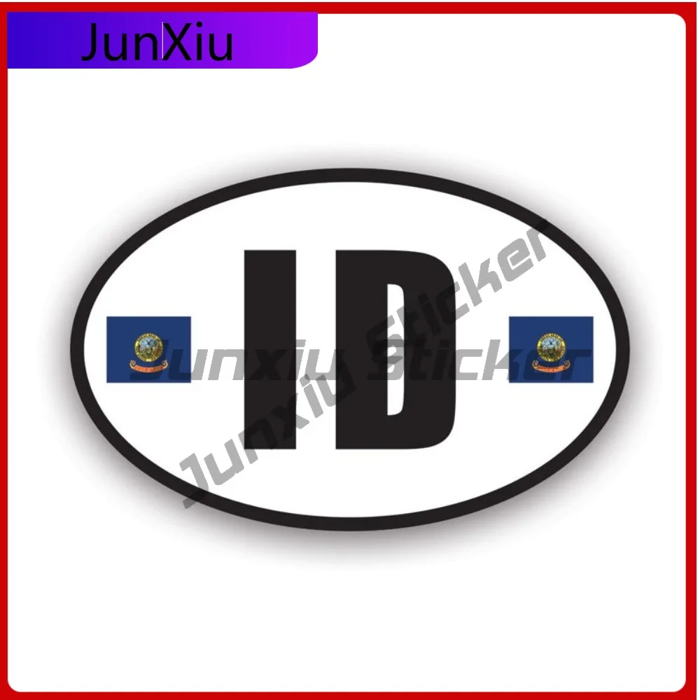 

Idaho Flag Oval Weather Resistant Fade Resistant Anime Style For Bumper Truck Car Window Easy To Remove Removable Decor