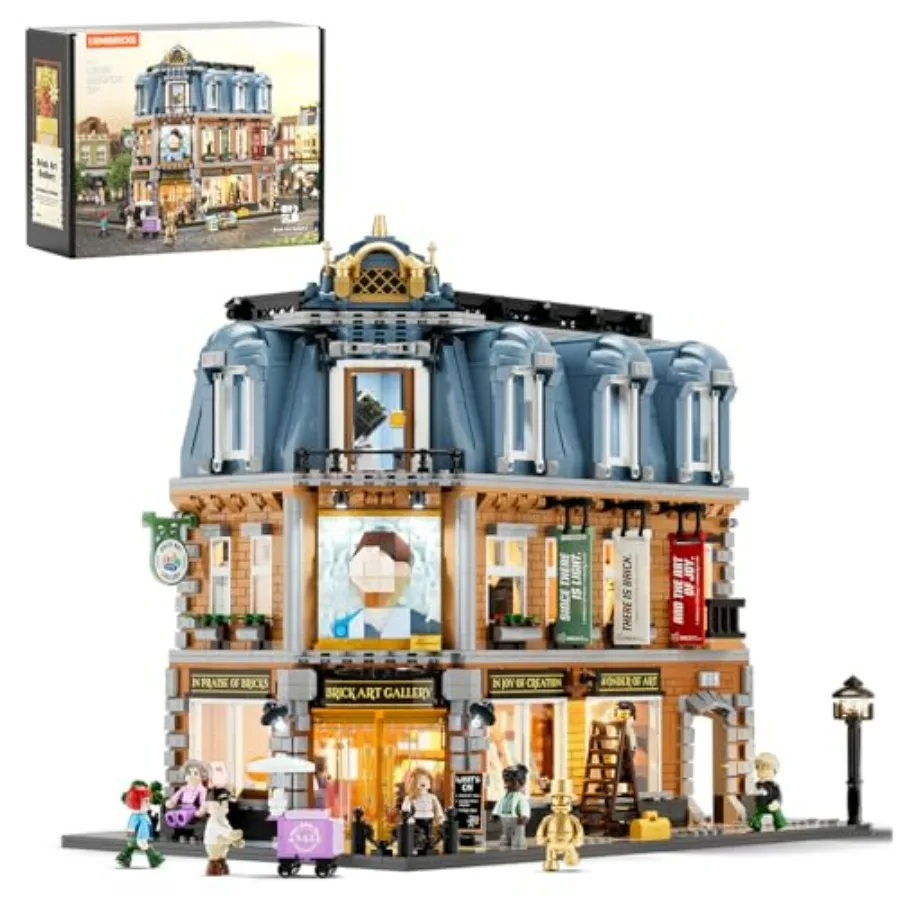 

Набор строительных блоков Brick Art Gallery Lighting Building Bricks Set Town Life City Modular Collection Kit, 3400 деталей, для взрослых и подростков, любителей визуального искусства