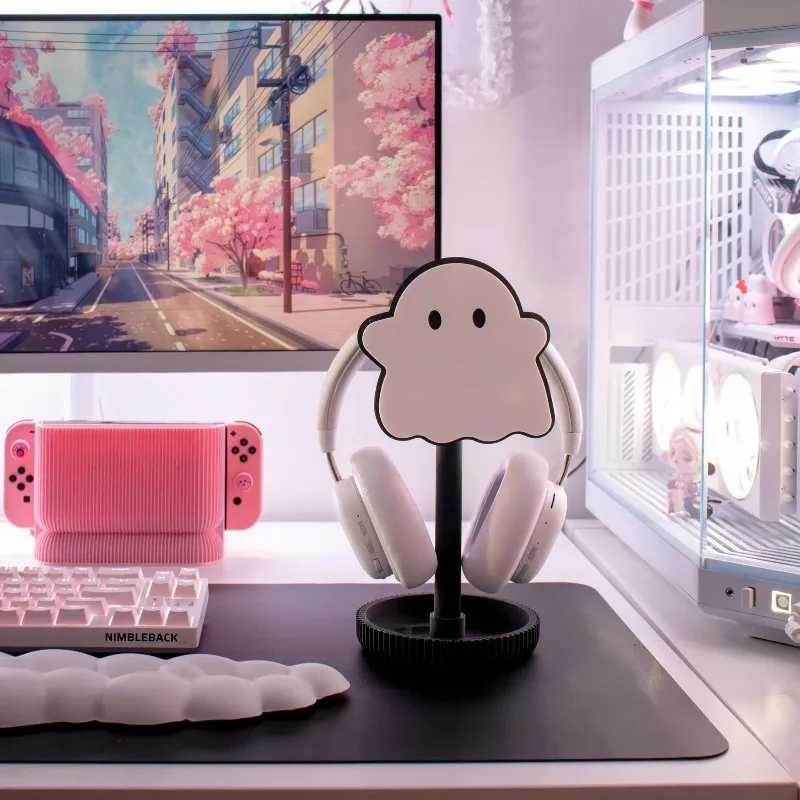 

Подставка для наушников Little Ghost: милая настольная подставка для хранения и демонстрации игровых наушников, аксессуары для кастомизации, подарок, DIY
