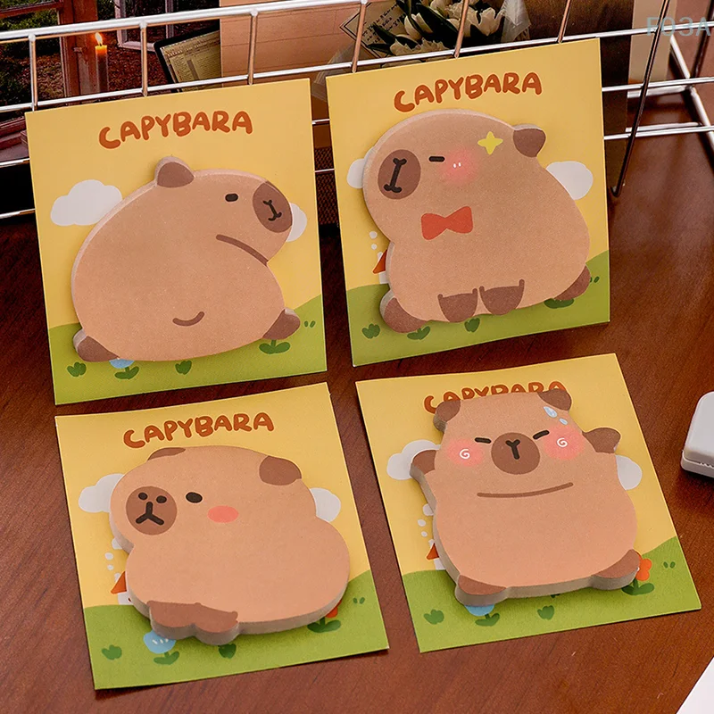 Capivara Especial Em Forma De Notas Pegajosas, Papel De Mensagem Portátil Durável, Auto-adesivo Creative Cartoon Notepad, Kawaii Kawaii, 30pcs