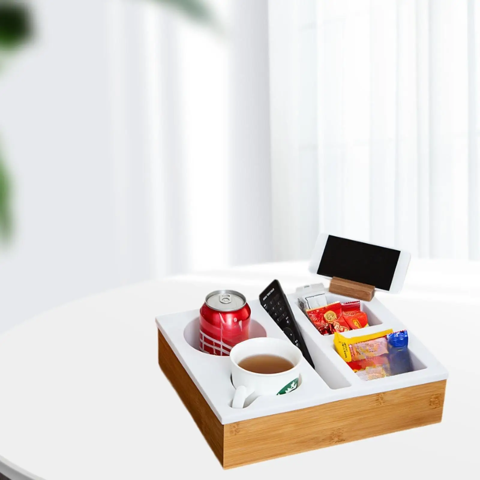 Sofa Cup Holder Sundries Holder Makeup Vanity Tray Remote Control Storage Box,Desktop Storage Box,for Decoration Countertop