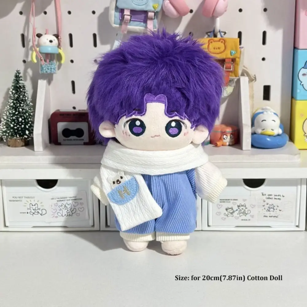 

20CM Doll Clothes Doll Jumpsuit Scarf Hat Set Doll Pajamas Casual Fashion Doll Outfit Dress up DIY Doll Accessories