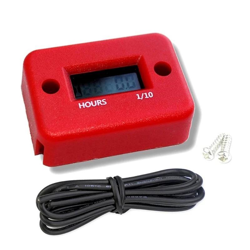 Multipurpose Engines Counter Hour Meter with LCD Display Screen for Marine Boat Lawnmowers Motorcycles